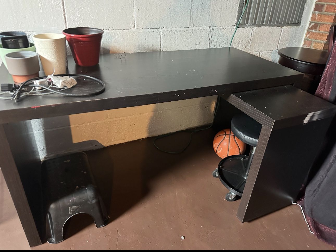 L Shape Dark Walnut Desk