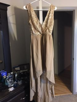 Gold tan dress