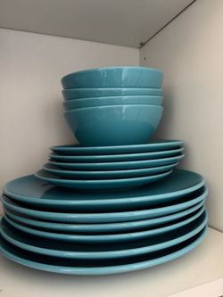IKEA Turquoise Dinnerware — 15 Pieces