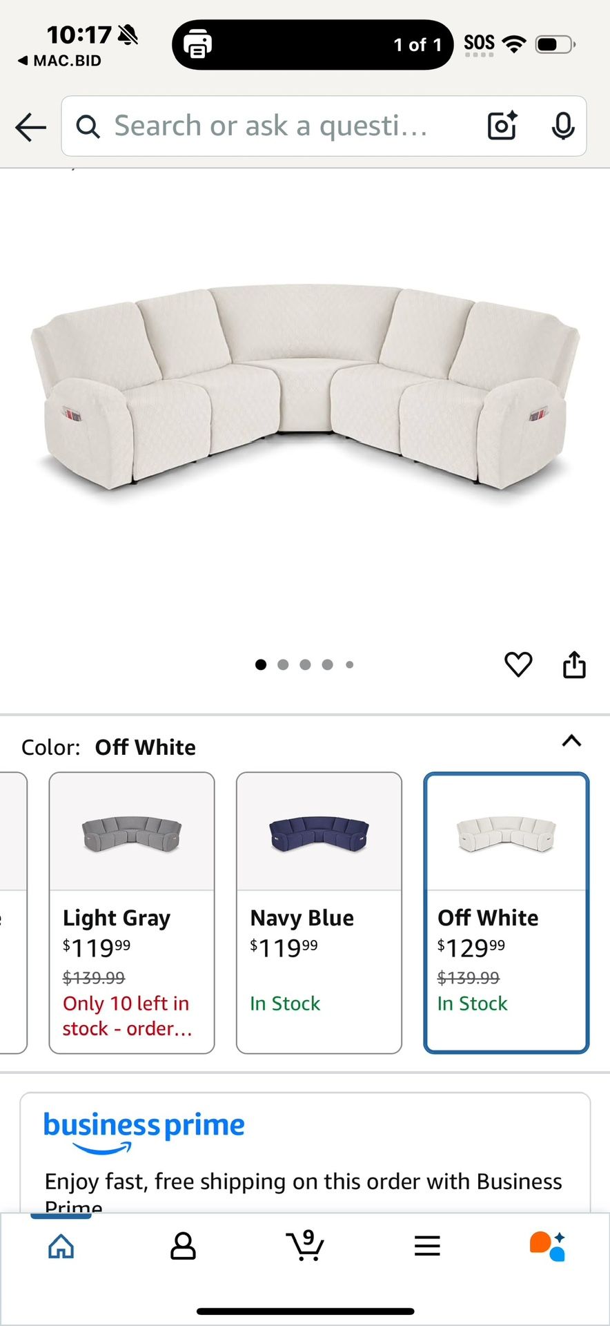 Sectional Couch Cover