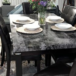 Six chair dining table