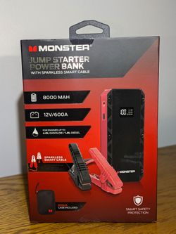 UNOPENED! Monster 8000mAh Jump Starter Power Bank