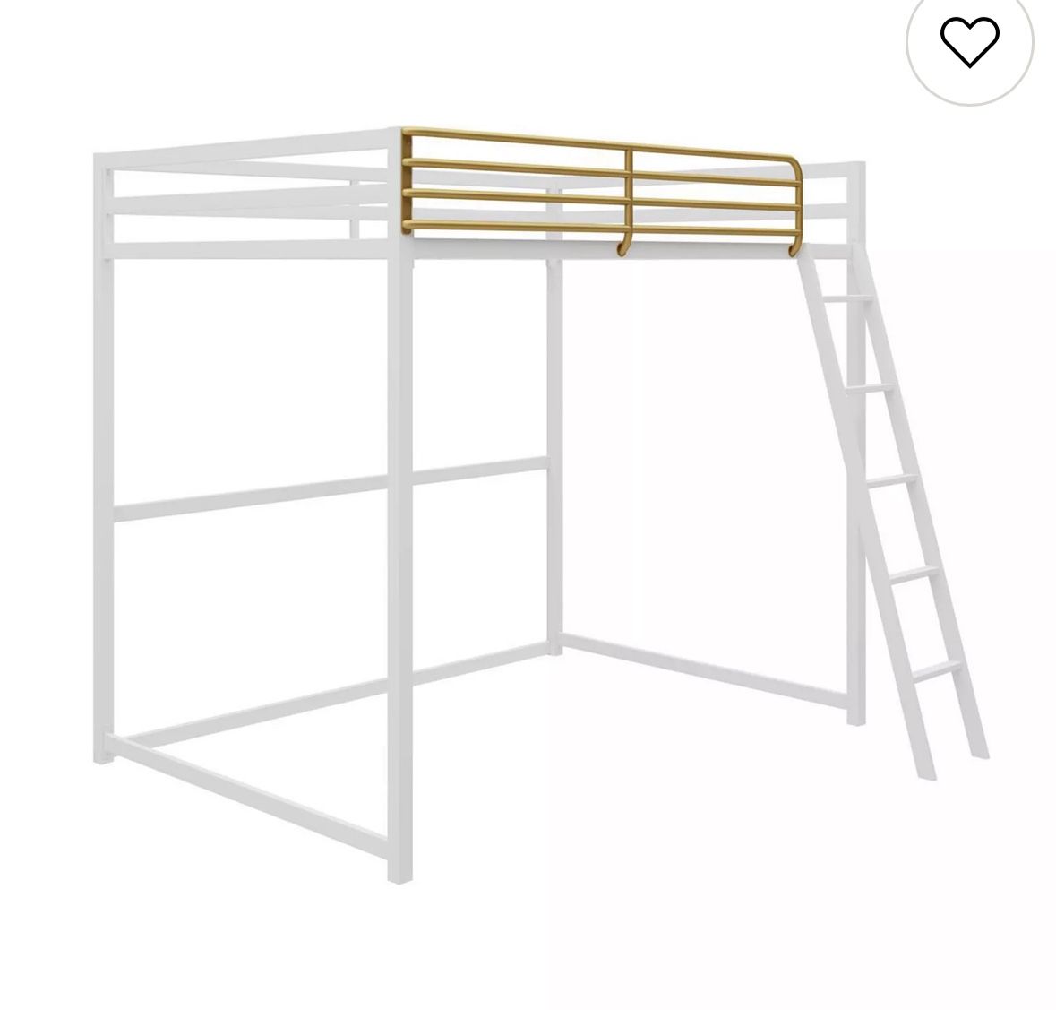 ✨ Modern White & Gold Monarch Hill Loft Bed – Full Size