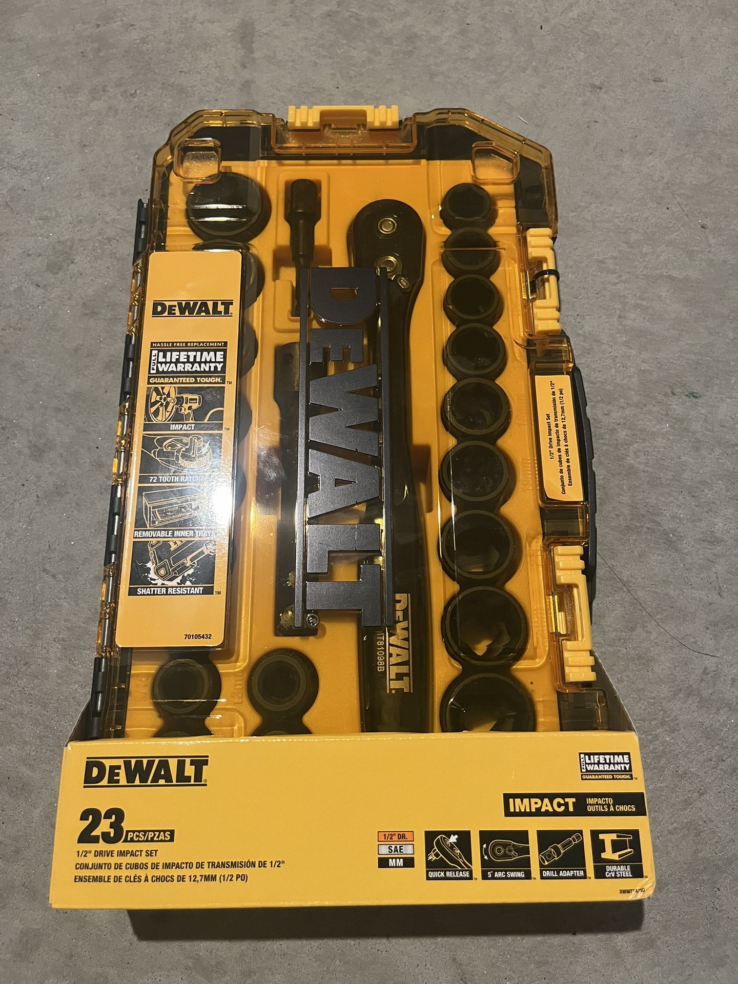 DEWALT Tough Box 23 pc. 1/2 Drive Impact Socket Set for Sale in ...