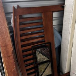 Wood Queen Sized bed Frame With Pillow top mattress 