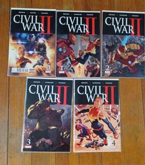 Civil War 0 Thru 4 Iron Man Spiderman Marvel 5 Comic Lot