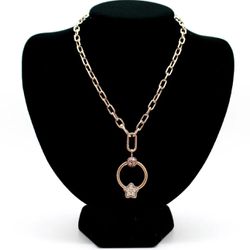 Genuine Rose Gold Pandora ME Link Choker Chain Necklace with Pandora Pendant