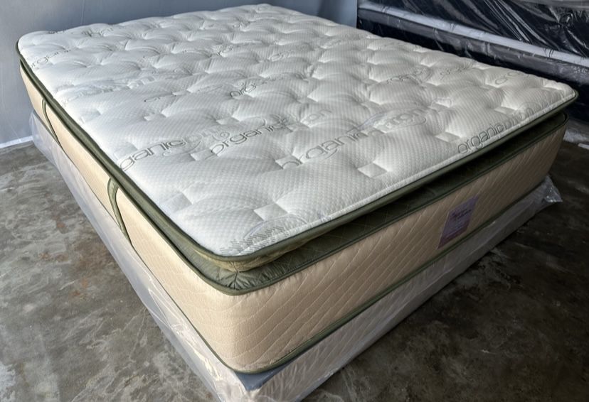 Queen Organic Elite Suprerior Hybrid Gel Memory Foam Pillow Top 14inch Matres 
