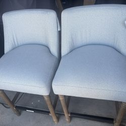 New Martha Stewart Delaney Upholstered Mid-Century Modern Counter Stool with Turn Legs, Footrest and Kickplate for Kitchen Island Chairs $125 Firm no 