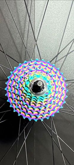 NEW Schwinn 29" MTB Mountain Bike Wheelset – 8-Speed Oil-Slick Rainbow Cassette
