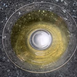 Vintage Carnival Glass- Iridescent OhAmber Depression  12” Glass Serving Bowl Ga