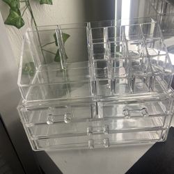 clear makeup and jewelry organizer holder