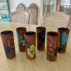 Hand Painted Pottery Cups