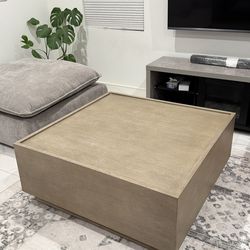 Macy’s Radley Square Coffee Table with Hidden Wheels - Natural Oak