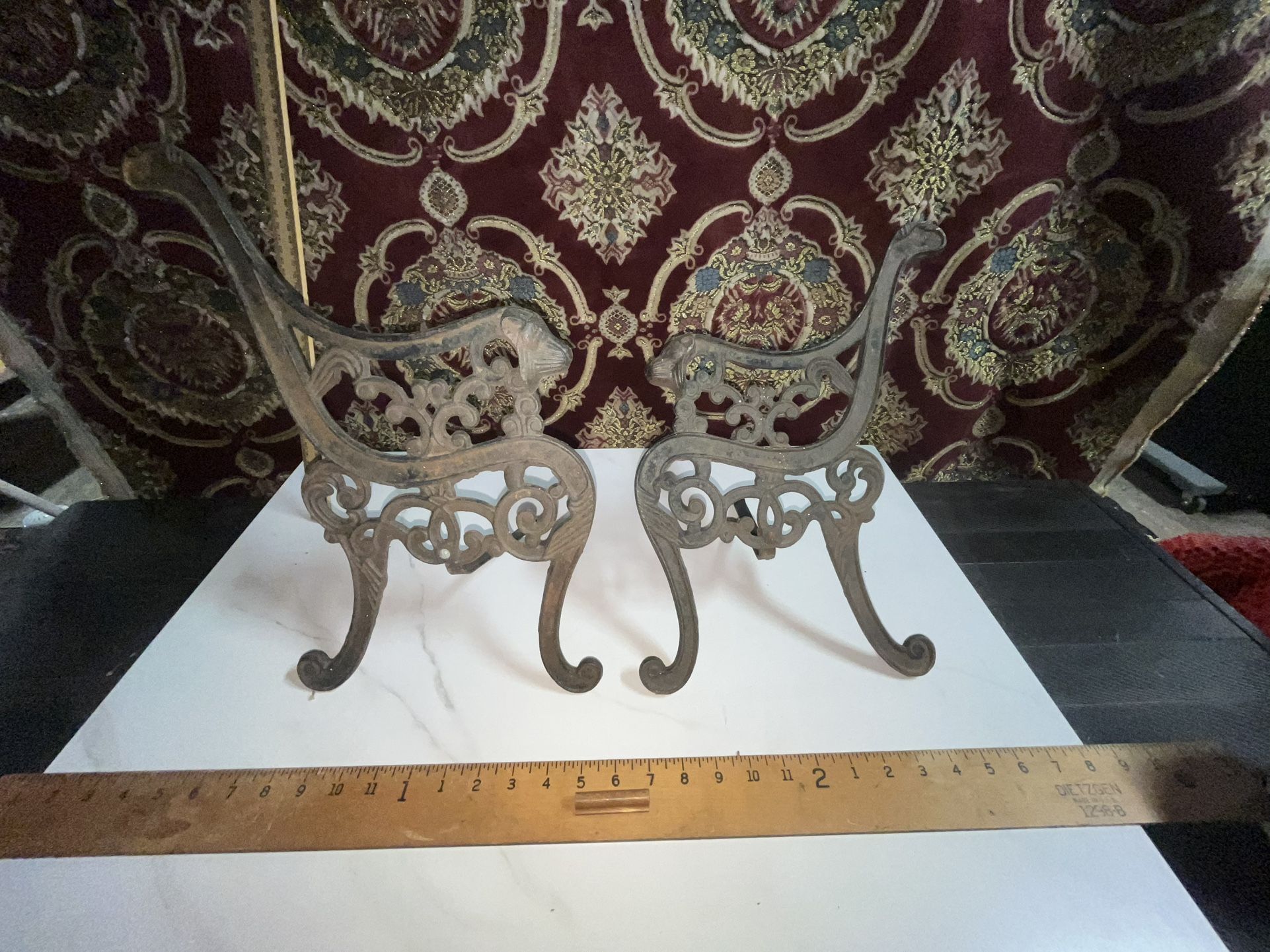 Antique Cast Iron Bench Frame (Doll Size)