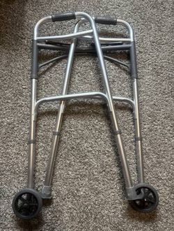 Drive Medical Deluxe Two-Button Folding Walker with 5" Wheels