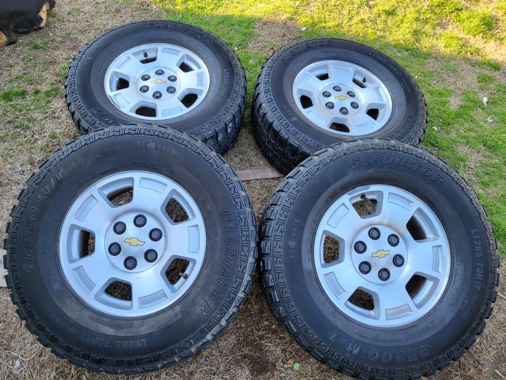 Wheels and tires for chevy silverado LT285/70R17"