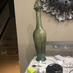 Large Green Glass Vase