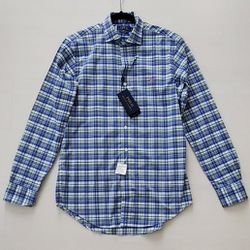 Polo Ralph Lauren Performance Button Down Dress Shirt Mens Size S Blue Plaid.

Brand new. Size Small. Will ship out same/ next day.