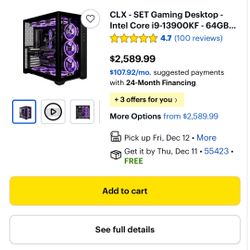CLX Core i9 P.C. w/ Asus monitor