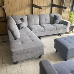 Grey Sectional On Clear Out Sale !