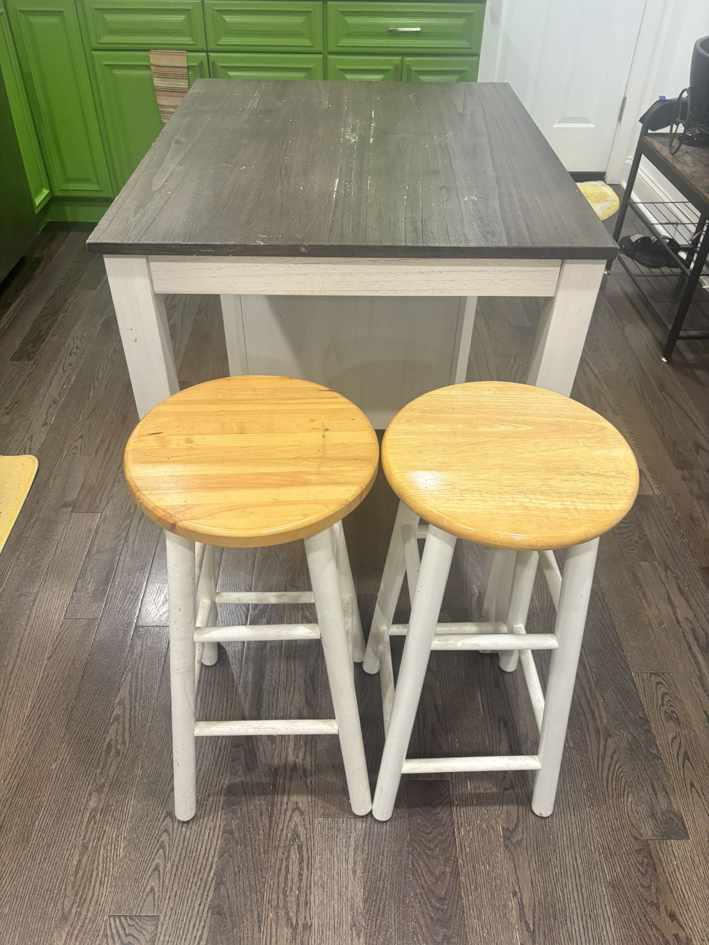 Island with Storage and (2) Stools