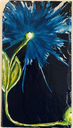 Hand Painted Floral Flowers Slate Ready to Hang Artwork