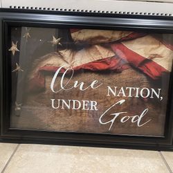 Glass Framed One Nation Under God Picture 