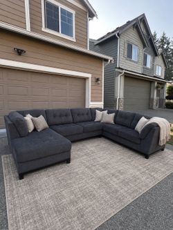 Large Black/Gray Sectional Sofa