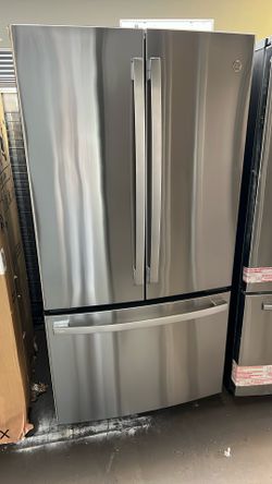 NEW OPEN BOX GE COUNTER DEPTH FRENCH STYLE REFRIGERATOR 