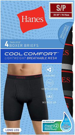 Hanes Men's 4-Pack Cool Comfort Breathable Mesh Boxer Brief