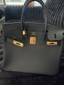 Hermes Birkin Black Leather Handbag