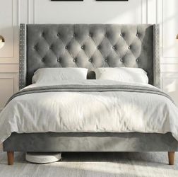 Queen Velvet Bed Frame