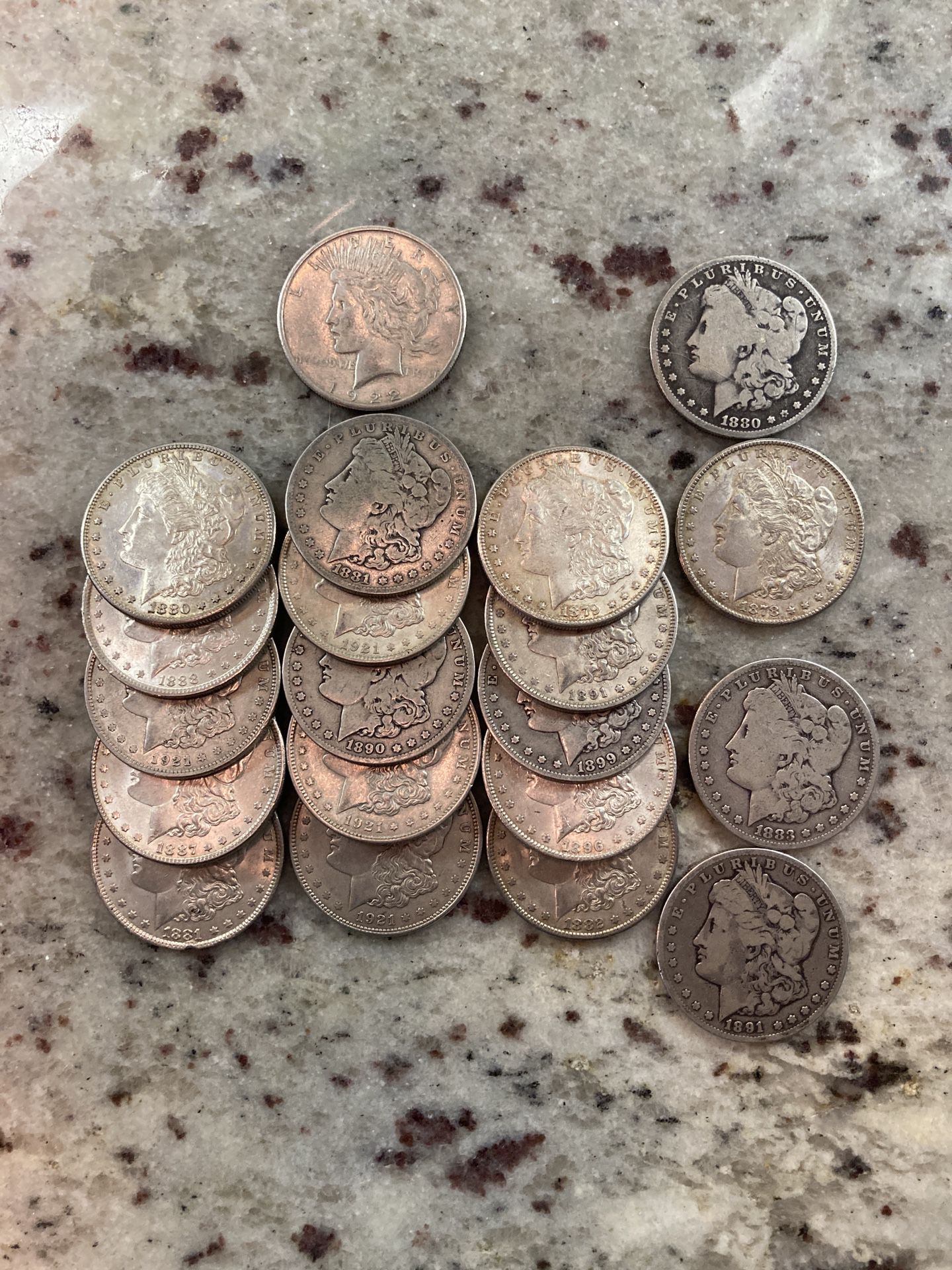 20 Morgan Silver Dollars (2 are Carson City)