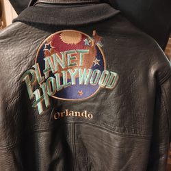 Planet Hollywood Leather Bomber Jacket