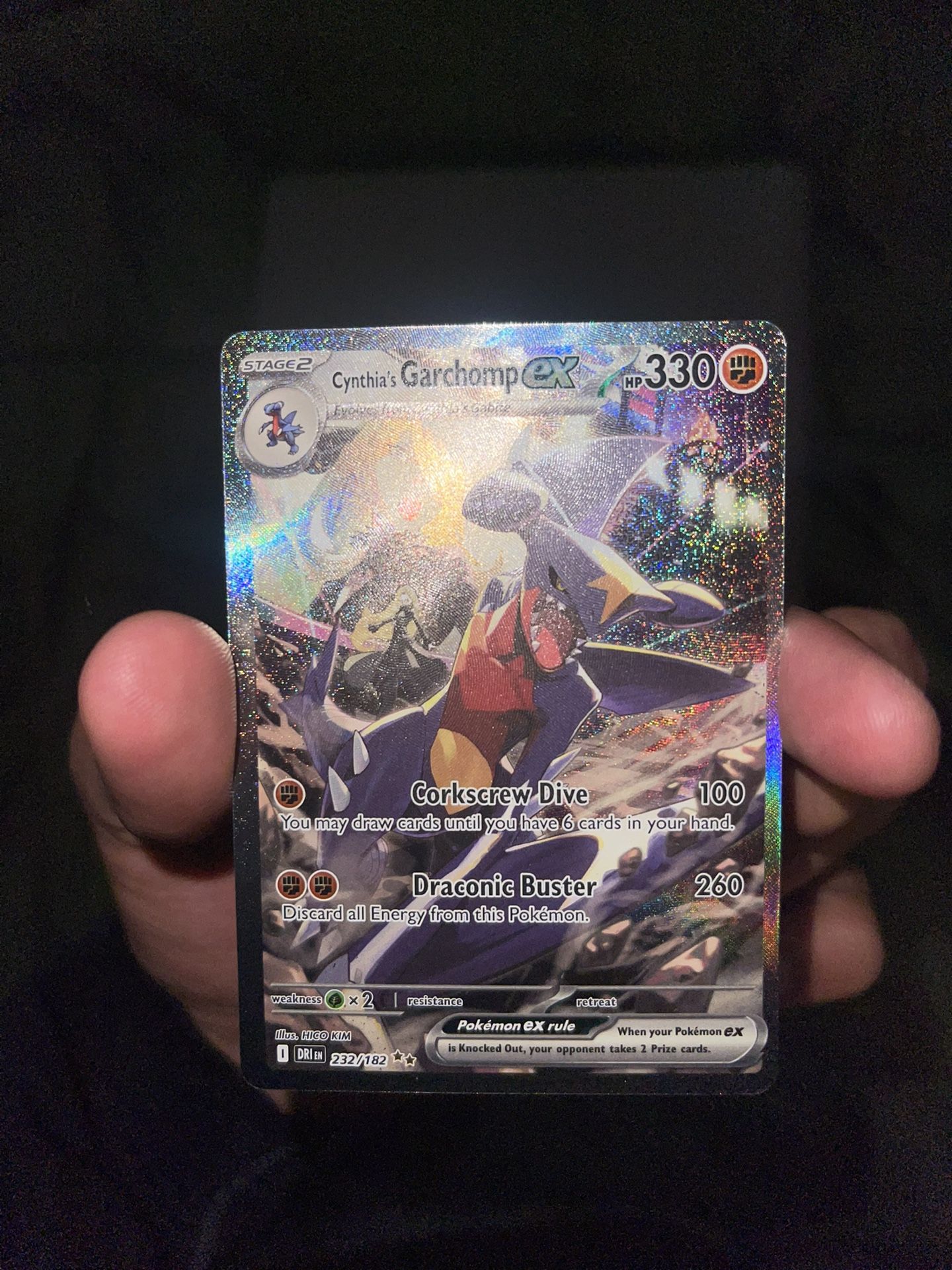 Pokemon Destined Rivals - Cynthia's Garchomp EX English SIR/SAR 232/182- NM/M
