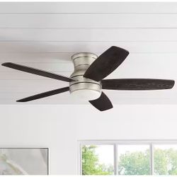 52” LED Ceiling Fan with Light & Remote – Brushed Nickel Modern Ceiling Fan – 52 Inch Ceiling Fan with Light