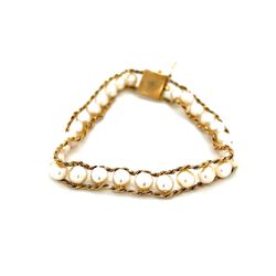 14k Gold Ladies Pearl Bracelet