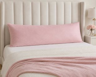 Homesbay Pink Soft Plush Velvet Body Pillow Cover 20” x 54” – NEW