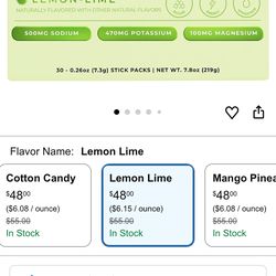 Instant hydration lemon lime