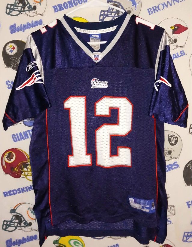 Vintage Vntg 2005 16T Youth XL Tom Brady Reebok New England Patriots NFL Football Jersey