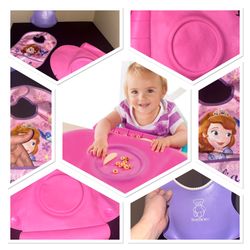 Summer Infant Placemat + BabyBjorn & Sofia Bibs ( Gently Used)