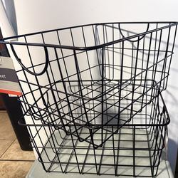 Spectrum Diversified Steel Utility Wire Storage Basket with Curved Easy Grab Handles