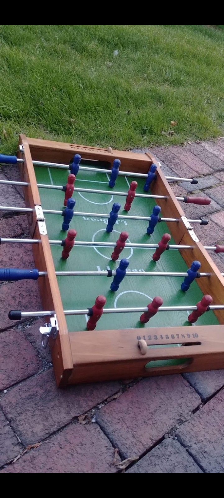 LL Bean folding wooden travel foosball game