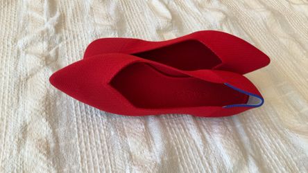 Rothy’s The Pointed Toe  Knit  Flat Red Shoes