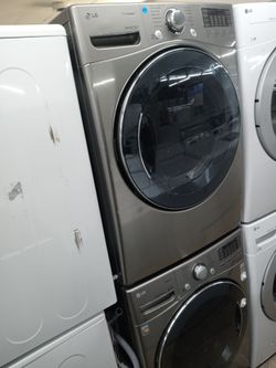 LG gray stackable front load washer and dryer set - Free delivery
