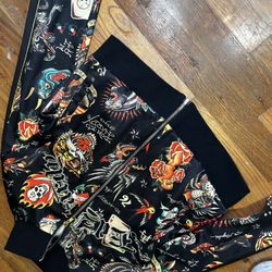 Ed Hardy Patchwork Crop Hoodie