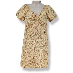 Style House Yellow Floral Mini Dress - Size L