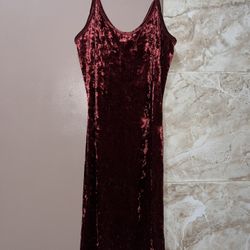 Burgundy velvet dress