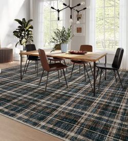Plaid Area Rug 10*13 New